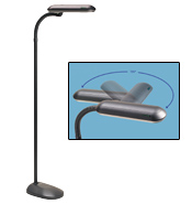 Ott Lite graphite floor lamp with full rotating head